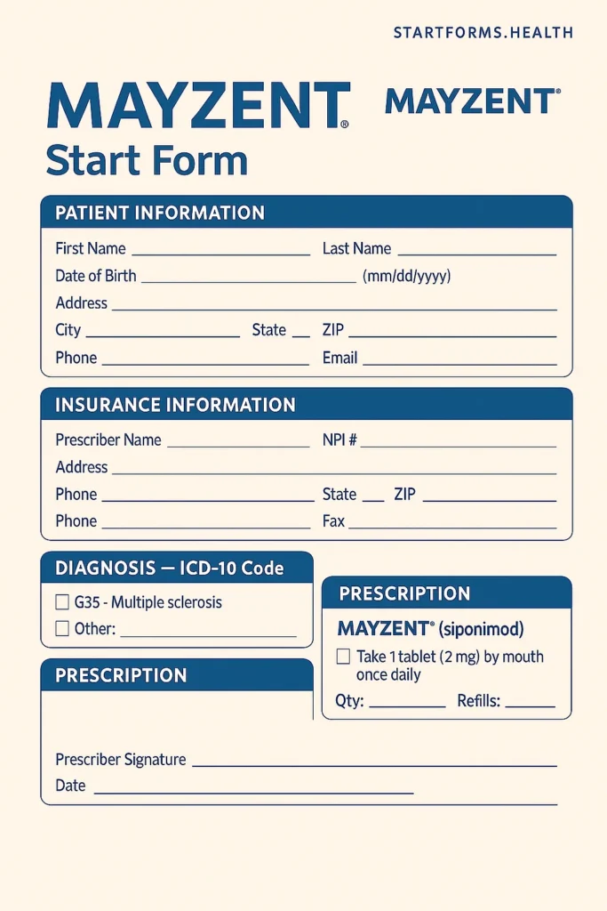 Mayzent Start Form