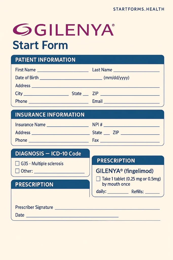 Gilenya Start Form