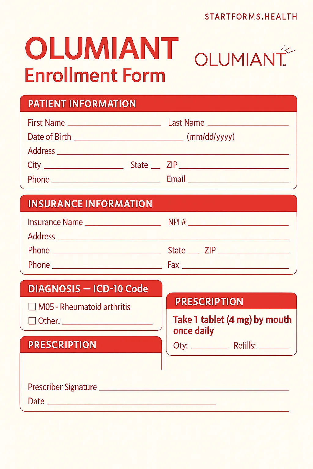 Olumiant Enrollment Form