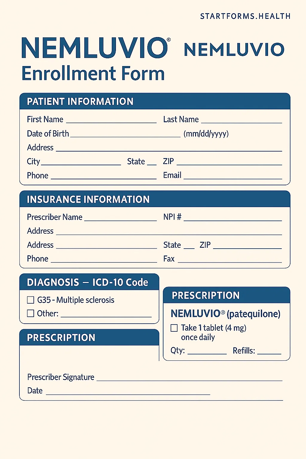 Nemluvio Enrollment Form