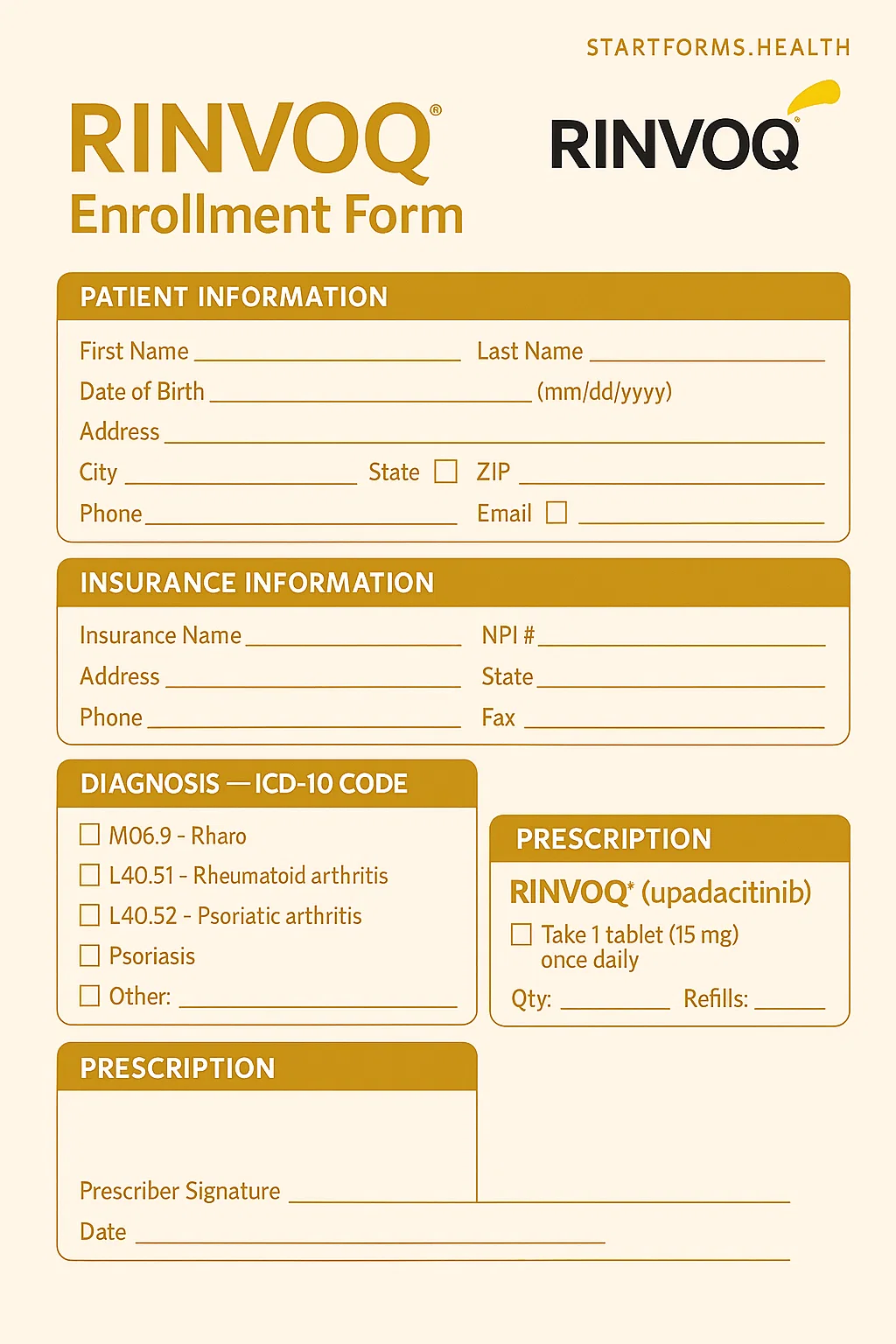 RINVOQ Enrollment Form