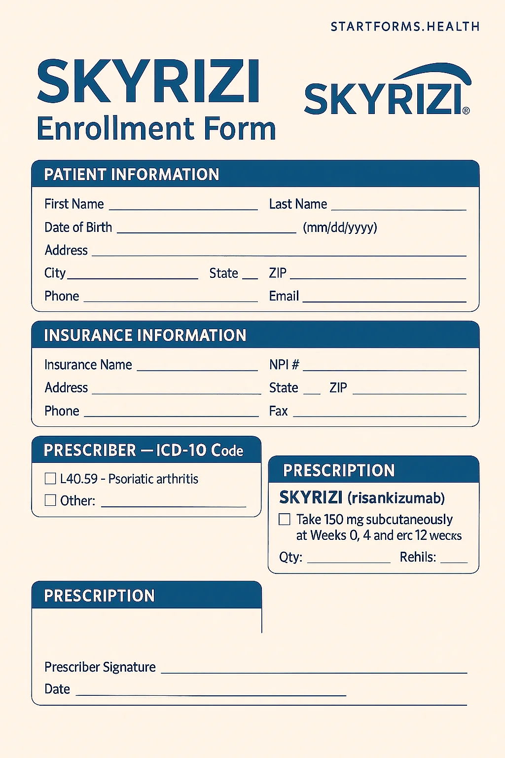 SKYRIZI enrollment form