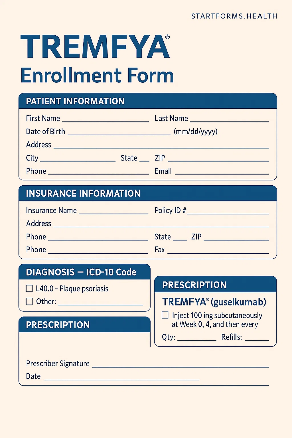 Tremfya Enrollment Form