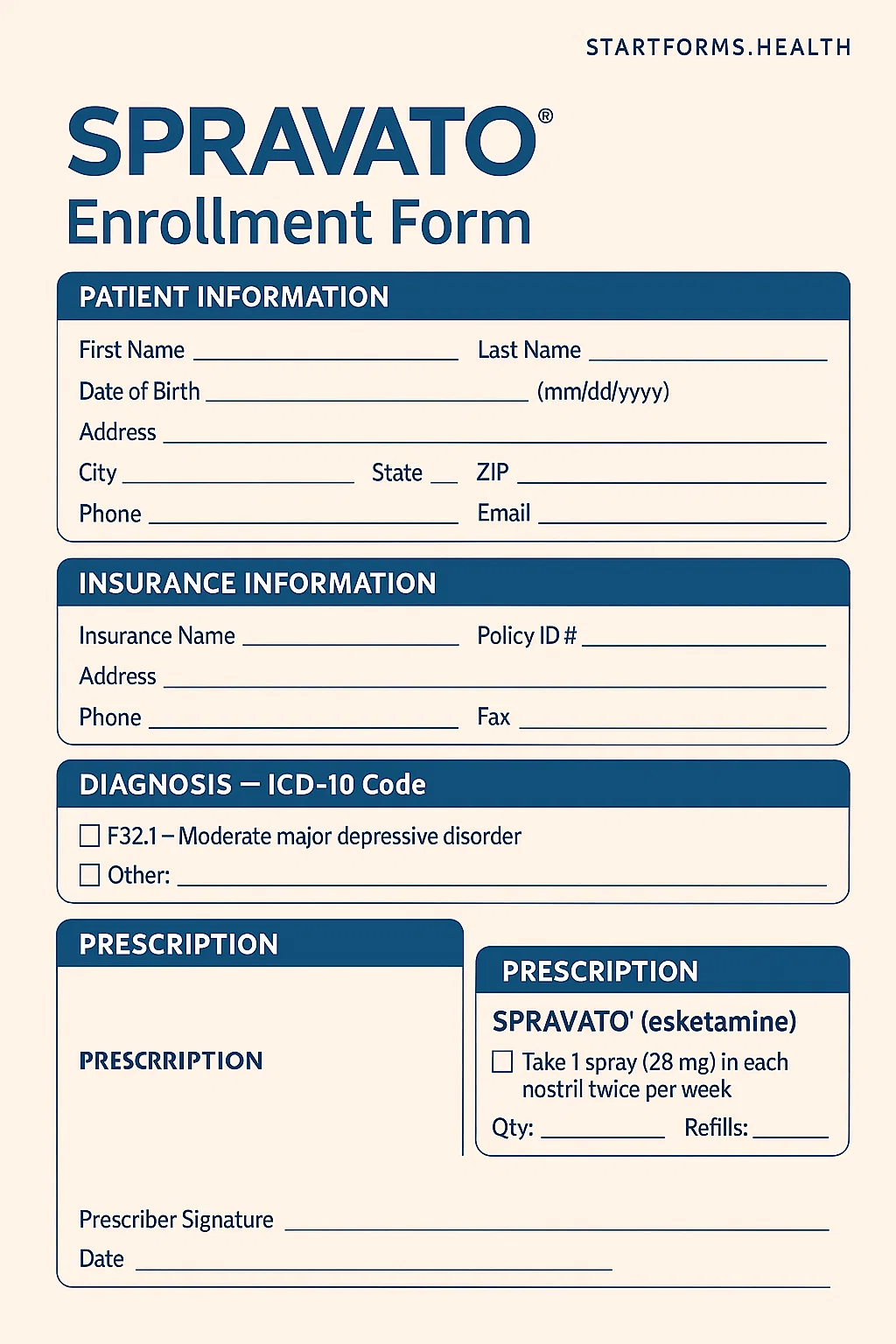 Spravato With Me Enrollment Form