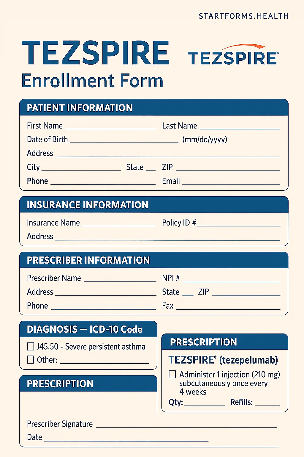 Tezspire Enrollment Form