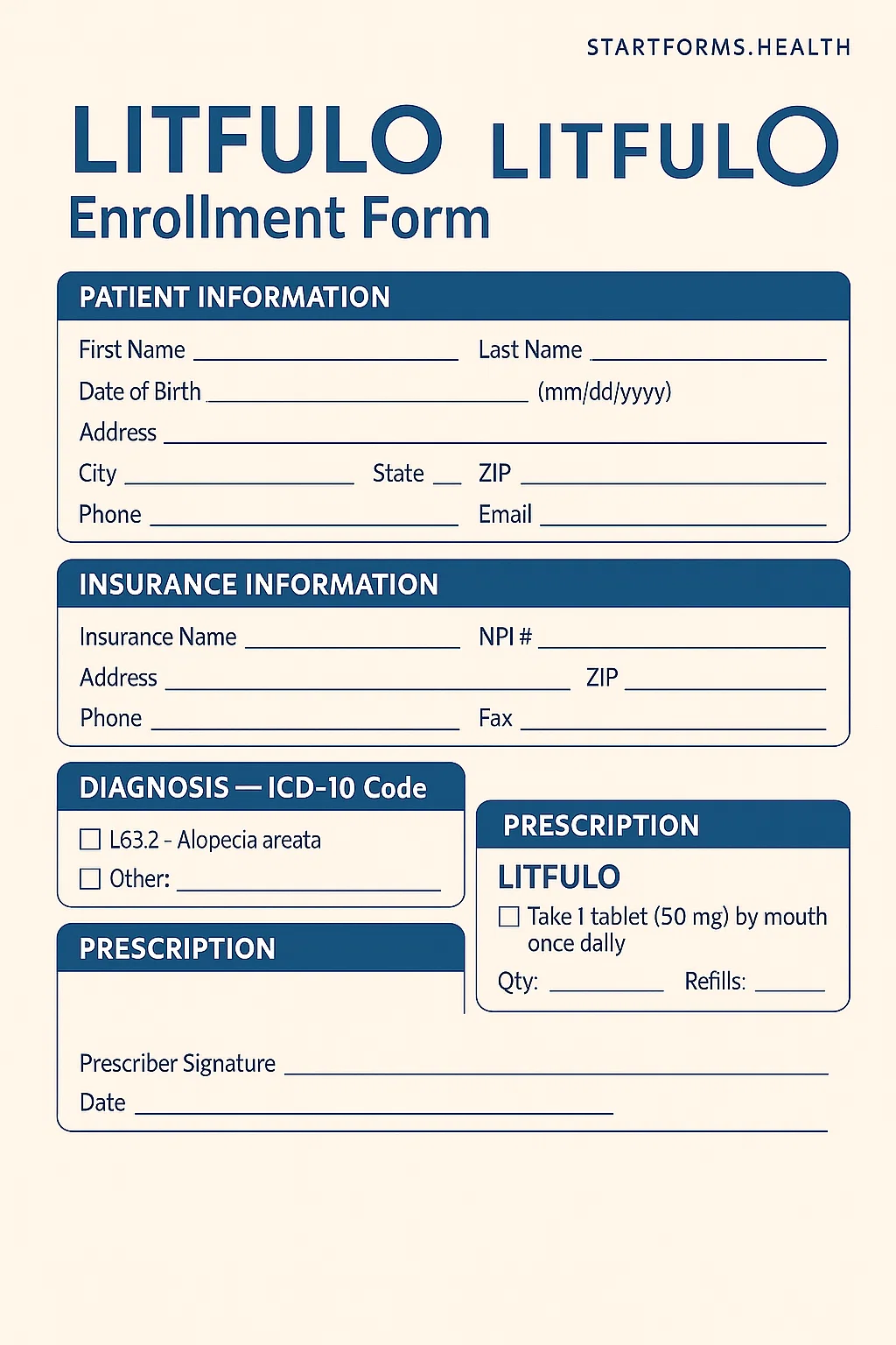 Litfulo Enrollment Form