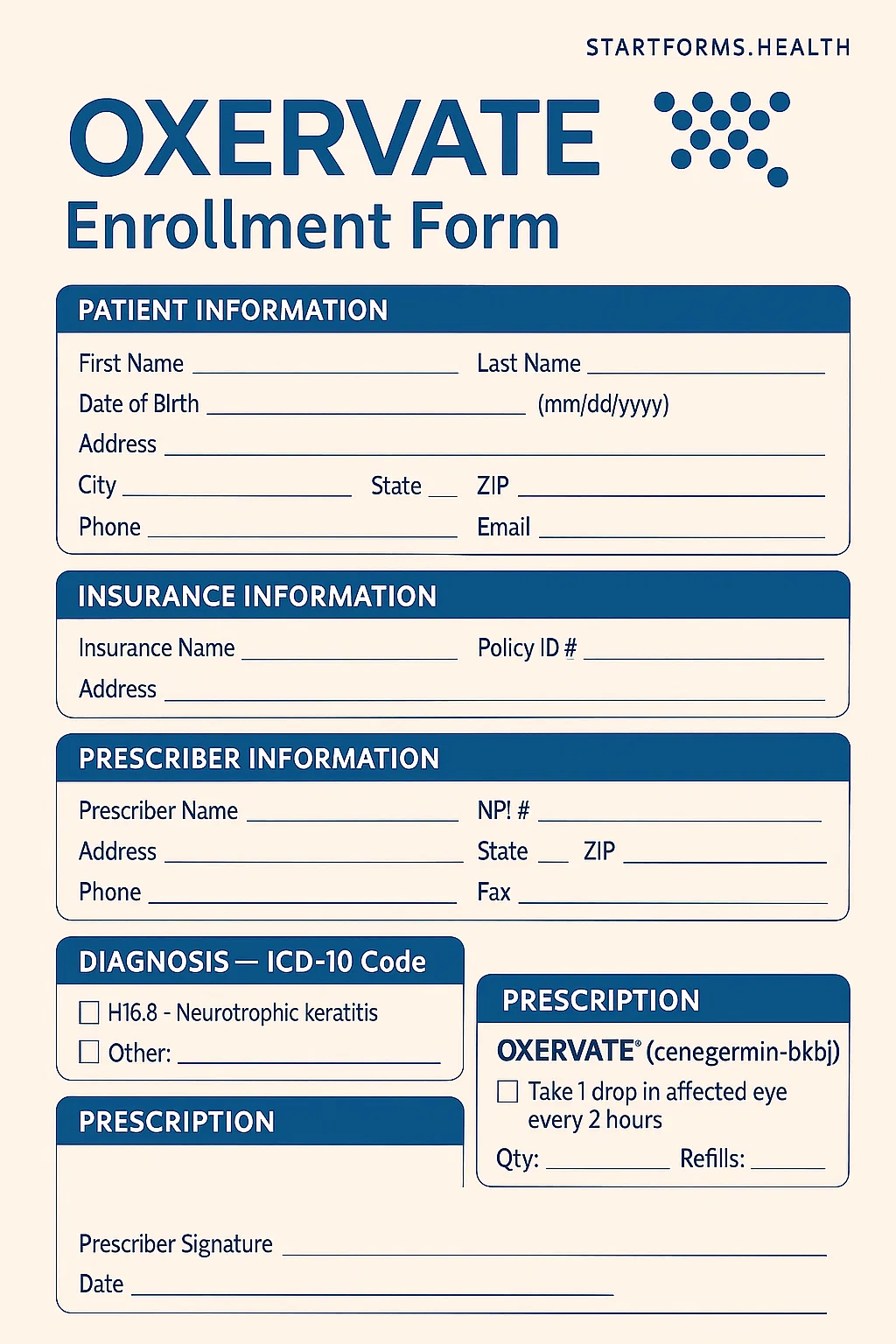 Oxervate Enrollment Form