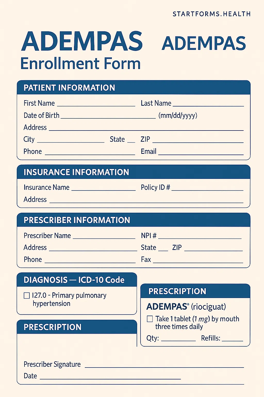 Adempas Enrollment Form