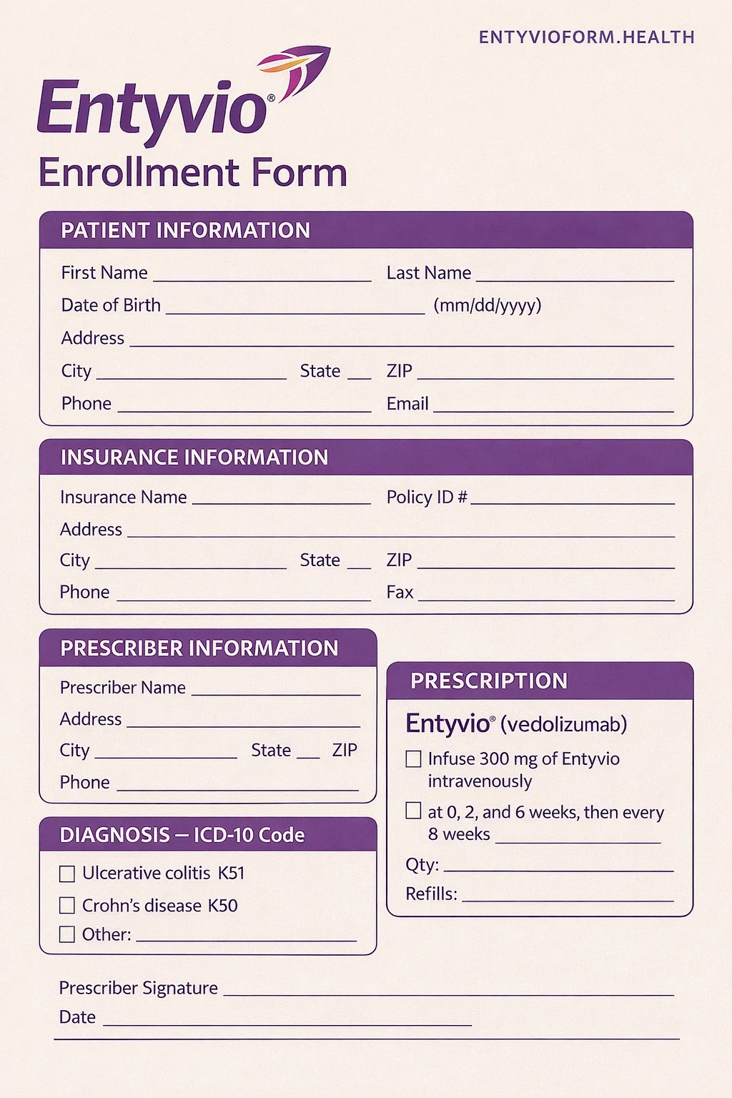 Entyvio Enrollment Form